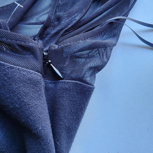 Express Stretch Dress Black Mesh Top Jewels Sleveless Women's Rayon Sz 4 - Picture 16 of 16